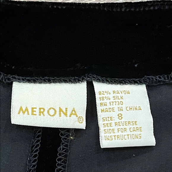 Vintage MERONA Black Velvet Silk Blend Wide Pants Size 6 Tag 8 Romantic Elegant - Picture 8 of 10